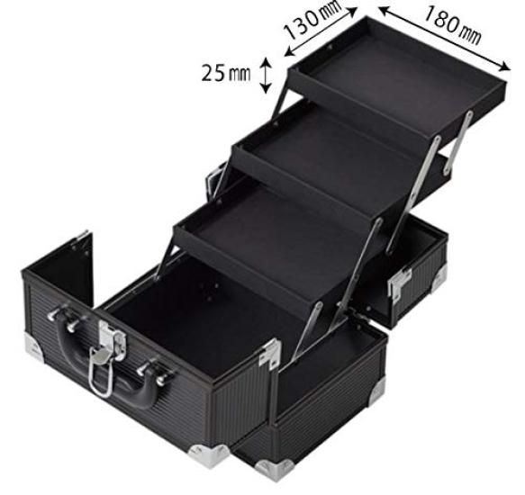 Denman Trico Industries Cosmetic Case BK-24 Black 1 Piece