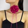 Stylish Rose Blossom Necklace Simulation Flower Neckchain Women Girls Collarbone Chain Eye Catching Choker Accessory
