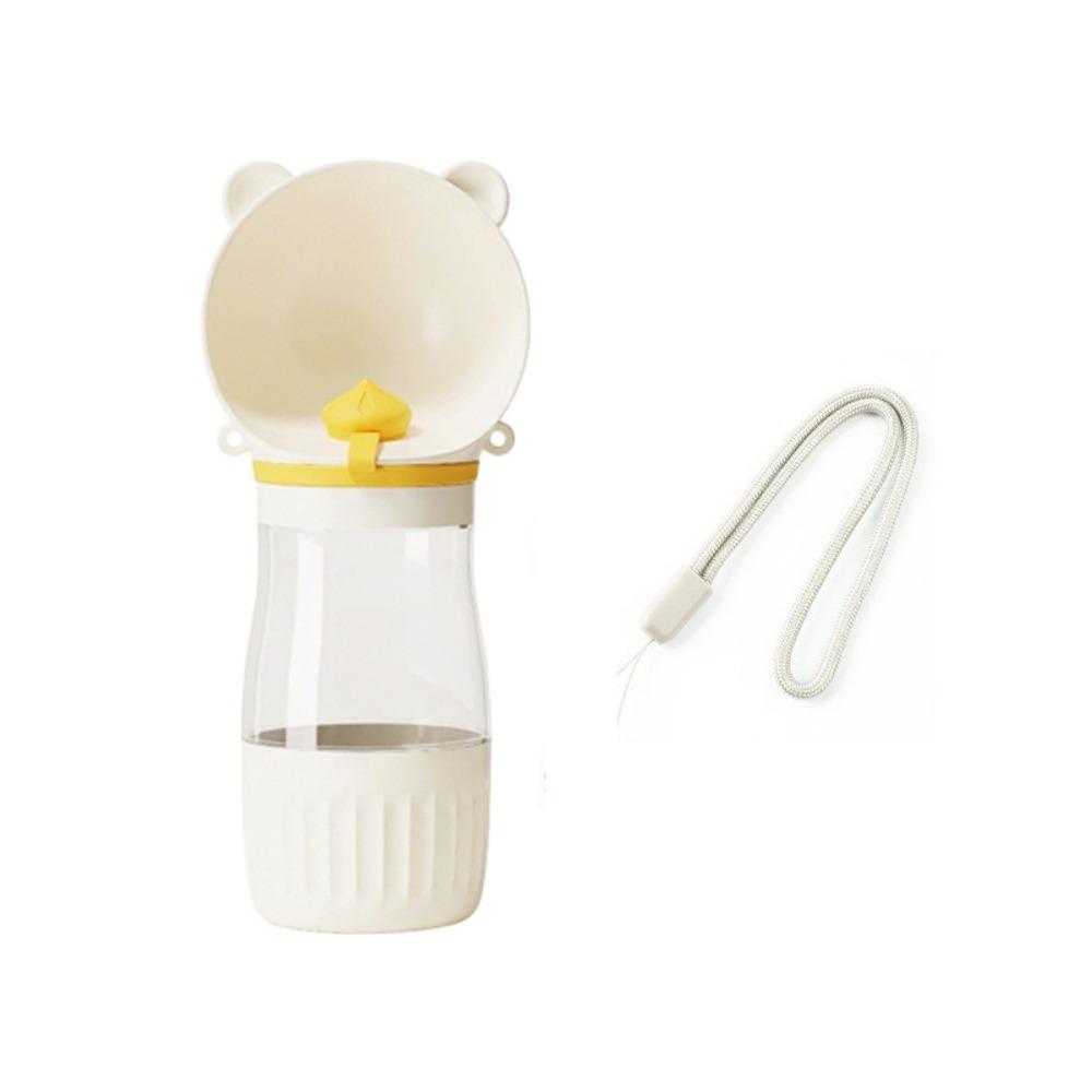 

Leak-proof Pet Water Food Feeder Cute Bear Pet Drinking Bowl Travel Water Dispenser For Dogs Cats White Hand