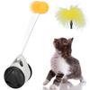 Car Design NonBattery Self Rotating Cat Chasing Toy Pet Interactive Toys with Ball Plume