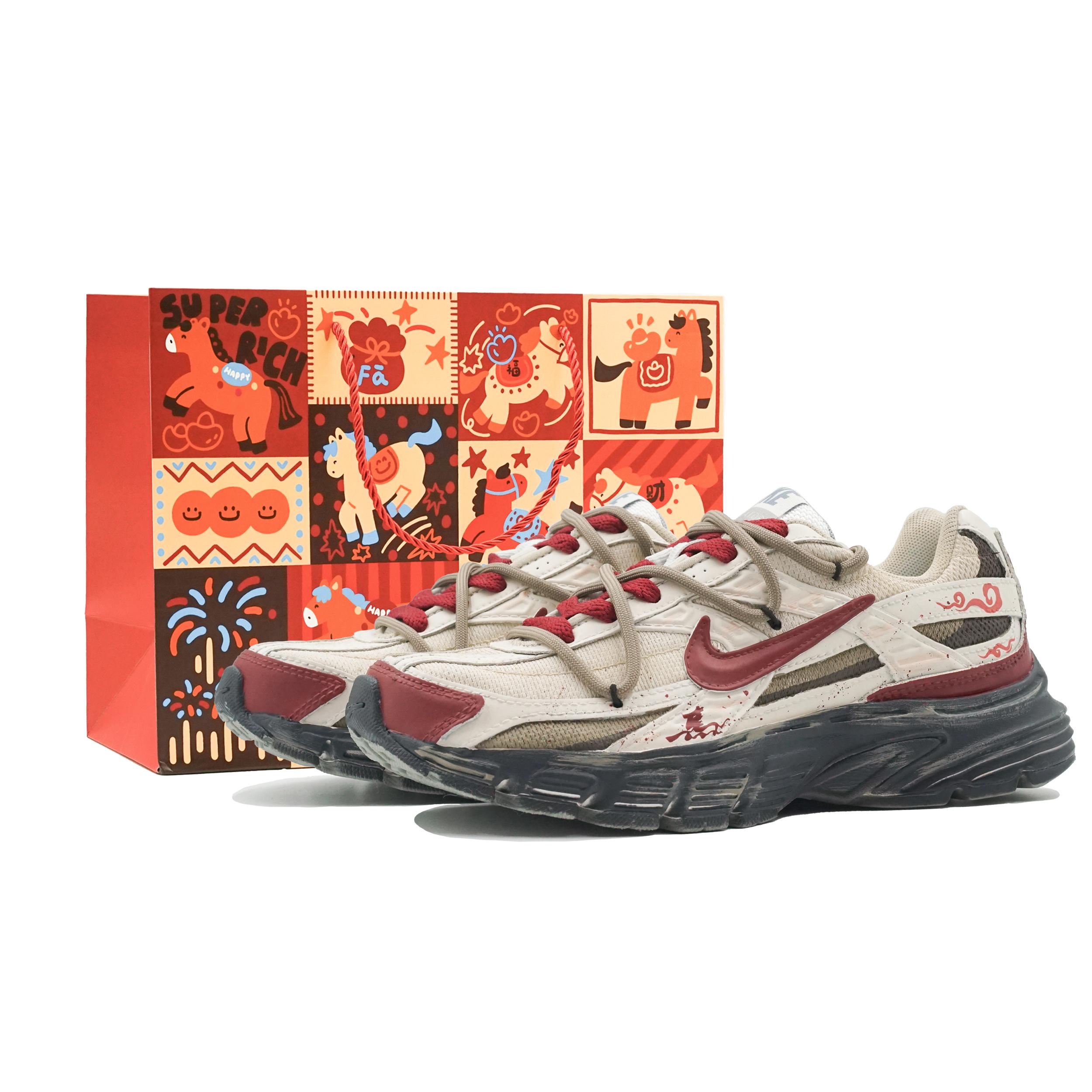 Nike Initiator Low top Running Shoes Unisex Beige Red HQ1511-121(Team1632-) 36.5