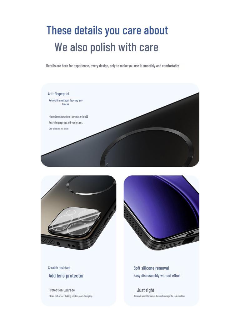 OPPO Reno 14/13 Pro Anti-Fall Magnetic Frosted Full Coverage Case