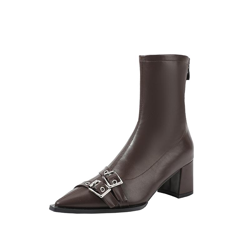 Ankle High Heels Women Chelsea Boots Sexy Pointed Toe Designer Shoes New Brand Winter  Shoes Dress Gladiator Lady Chaussures