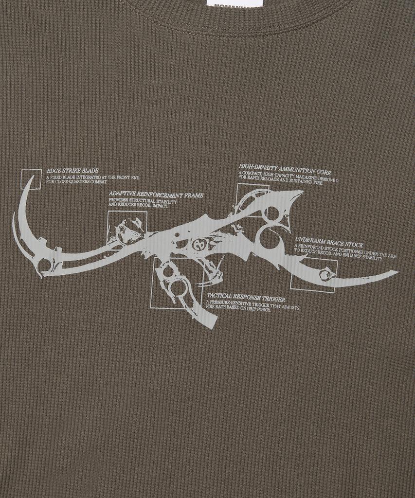 Nomaenyueol Nm Rifle Waffle Long Sleeve Tee - Charcoal