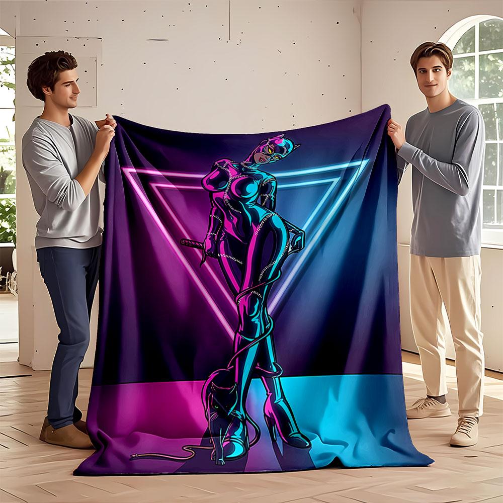 Neon Catwoman Blanket Design for All Seasons Blanket Lunch Break Throw Gift