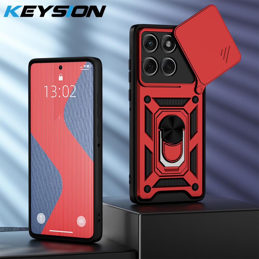 

KEYSION Противоударный чехол для Motorola Edge 60 Fusion 5G, защитное кольцо для камеры, подставка, чехол для телефона MOTO Edge 60 Fusion 5G for Edge 60 Fusion красный