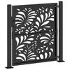 Black Garden Gate 105X106 Cm Steel Wave Pattern