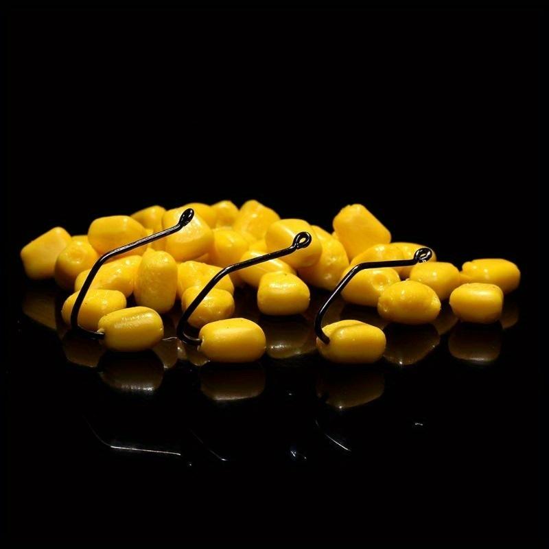 100Pcs/Lot Fishing Corn Floating Boilies Flavoured Soft Lure Grass Carp Bait Silicone Soft Plastic Bait Artificial