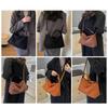 Trendy Faux Sueded Leather Top Handle Handbag for Women with Adjustable Strap Crossbody Shoulder Bag Zippered Purse  brown