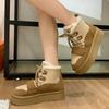 Womens Snow Boots 2024 Hot Sale Style Casual Lace-up Design Women's Thick Sole Ankle Boots Plush Warm Classic Winter Botas Mujer