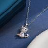 Colorful Cartoon Cat Ornaments - Titanium Steel Animal Jewelry, Fashion Birthday Gifts