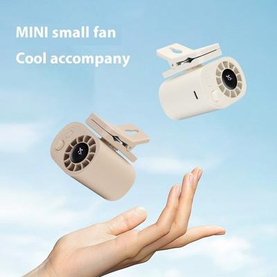 High Speed Portable USB Clip Fan with Adjustable Speed, 3Speed Settings Battery Compact Wearable Fan for Desk, Waist, or Umbrella, White,