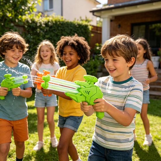 Pistola ad acqua per bambini Gioco d'acqua in cortile Giocattolo a lunga gittata 8-10 m Spruzzo Grande capacità Giocattolo ammollo acqua per esterno Estate Cortile Spiaggia
