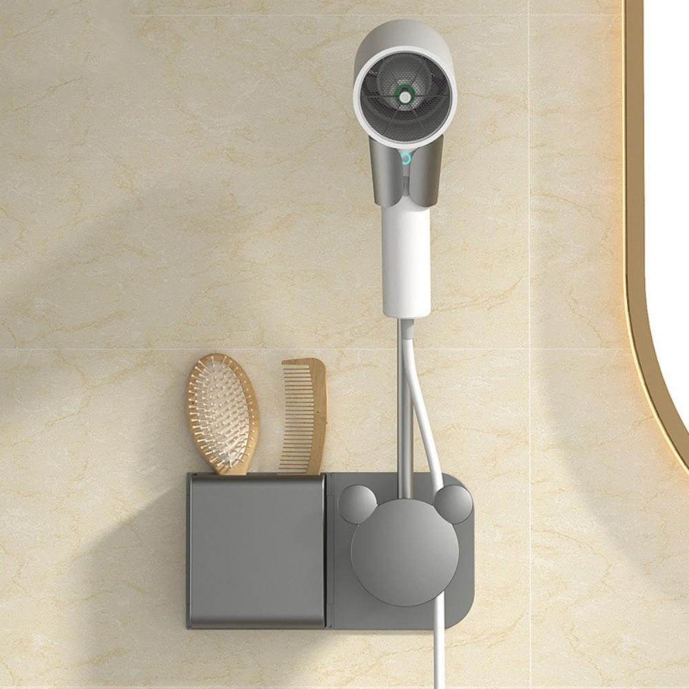 Free Hands Hairdryer Storage Rack Wall-mounted Air Duct Storage Rack Hair Dryer Organizer  Bathroom