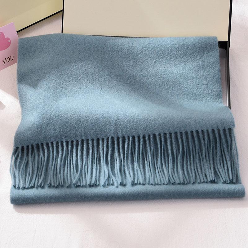 100% Wool Scarf For Women Solid Shawls Wraps For Ladies Long Warm Pashmina Scarf Tassel Cashmere Scarves Winter Foulard Femme