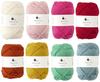 Knitworm Merino M Wolle, Mittelschwer, 40g, Ca.. 80m, Packung mit 8 Farben (1. Licht)