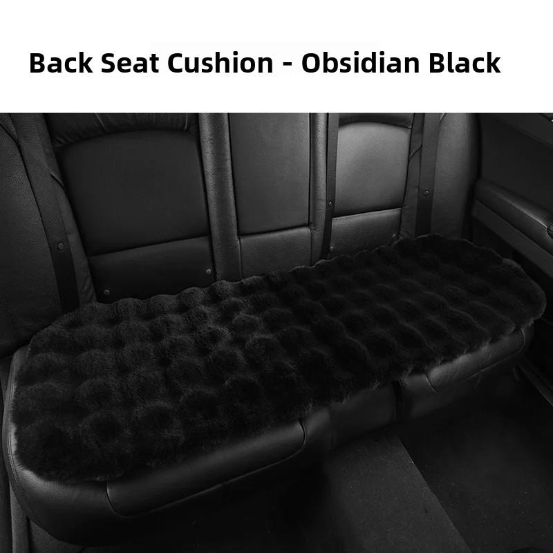 Heated Car Cushion Winter Warm Comfortable Bubble Velvet Simulation Rabbit Fur Car Pad 5 Seats Non-Backrest