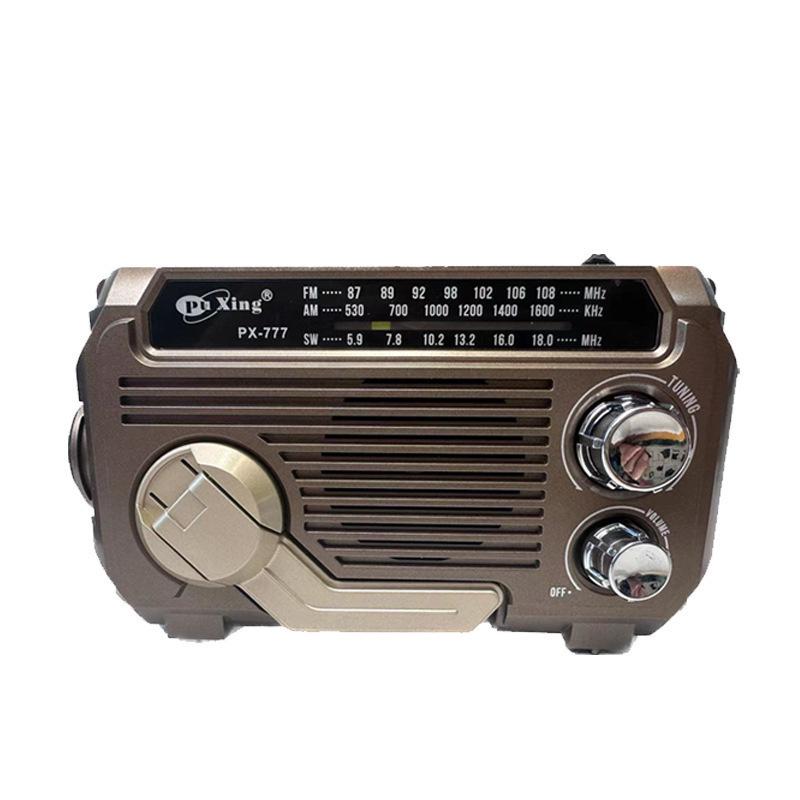 Elderly-Friendly Multi-Band Radio & Bluetooth MP3 Player with Hand-Crank