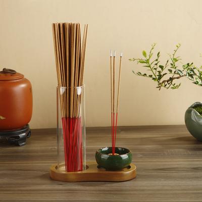 Incense Burne for Sticks Brass Nine-hole Incense Holder with Ceramic Ash Catcher and Glass Incense Sticks Organizer Home Decor
