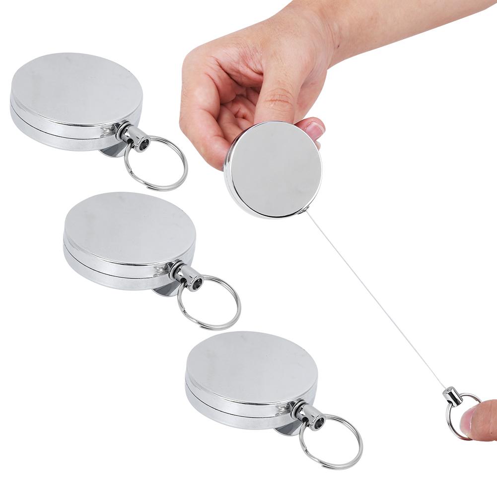 5CM Ganzmetall Einfacher Zugknopf Anti-Verlust Anti-Diebstahl Schlüsselanhänger Hoher Rückprall Einziehbar