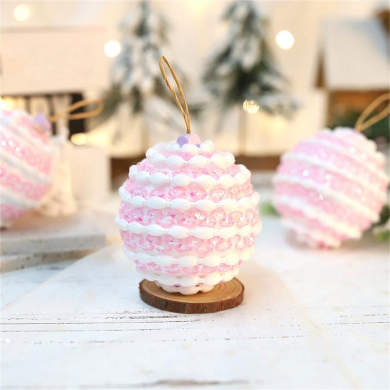 Packung mit 3 weichen Schaumstoffkugeln in Macaron-Farben, Schaumstoff-Weihnachtsbaumschmuck, tragbar und langlebig für Festival-Heimdekorationen