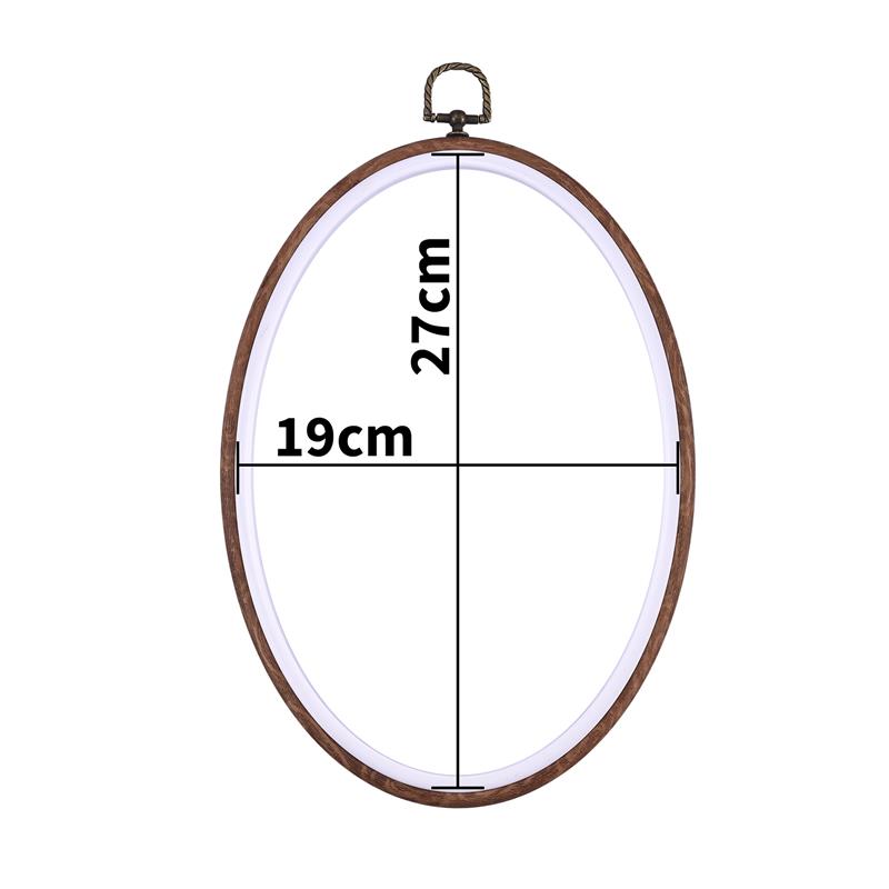Sewing Tool Round Oval Wooden Color Embroidery Hoops Frame Set Plastic Embroidery Hoop Rings For DIY Cross Stitch Needle Craft