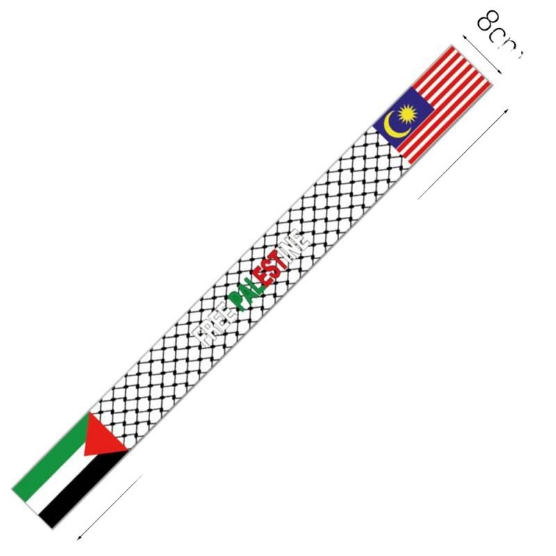 Palestinian Flag Silk Headband With Flowing Ribbons Women Hair Accessory Festival Travel Gift