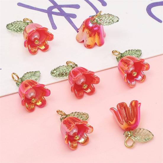 10Pçs Pingente DIY Flor do Vale de Resina com Textura de Simulação Tridimensional