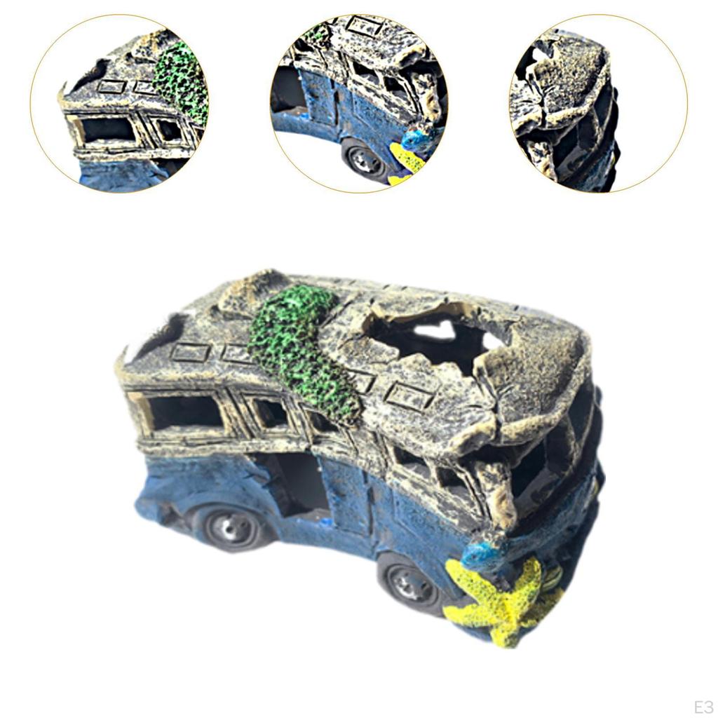 Aquarium Decoration Featuring Auto Wreck for Aquatic Habitat