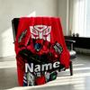 Custom Name Personalized Transformers Print Blanket, Home Decor, Bedroom, Sofa, Camping, Couch, Gifts for Birthday Christmas