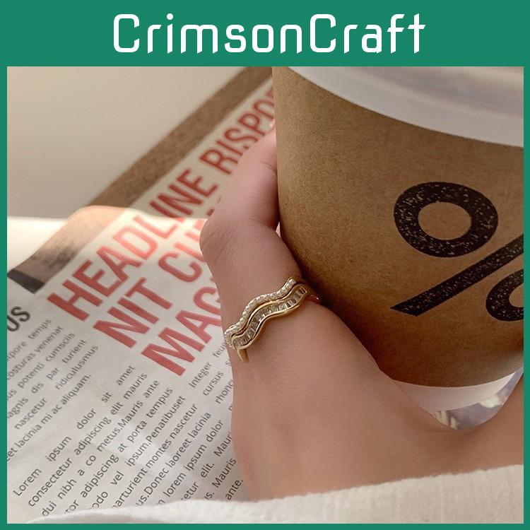 Elegant Korean Style Chic Ring For Women Adjustable Copper Geometric Design Ideal For Fashionable Everyday Wear