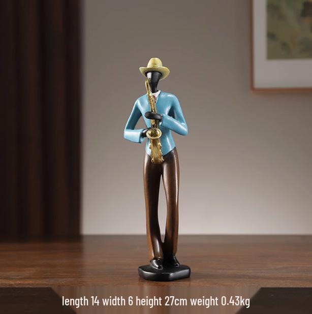 Xianci Retro Band Figure Ornament for Home and Living Room Decor, Perfect for Wine Cabinet, Bookcase, or Electronic Organ Display.