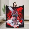 Chainsaw Man Anime Reze Plush Flannel Throw Blanket Soft Warm Bedspread for Living Room Students