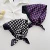 Retro Fashion Versatile Thousand Bird Grid Small Square Scarf Neck Protection Scarf Korean Version Summer Outer Sunscreen Headscarf Headband Accessori