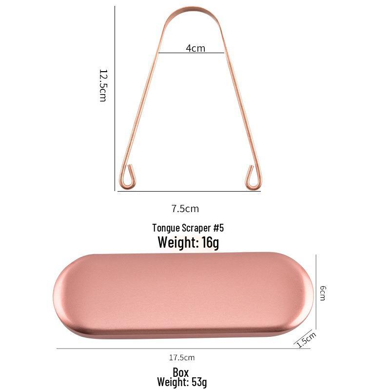 Pure Copper Tongue Scraper and Cleaner – Portable Tongue Brush Tool for Effective Oral Hygiene
