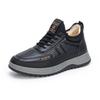 Men's Waterproof Non-Slip Winter Boots: Warm, Velvet, Thick Leather Snow Shoes for Seniors.