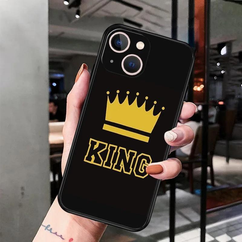 

Подходит для iPhone14 Чехол для мобильного телефона King And Queen Couple Crown Чехол для мобильного телефона Hair Painted Anti-Drop Millet iPhone 16 pro