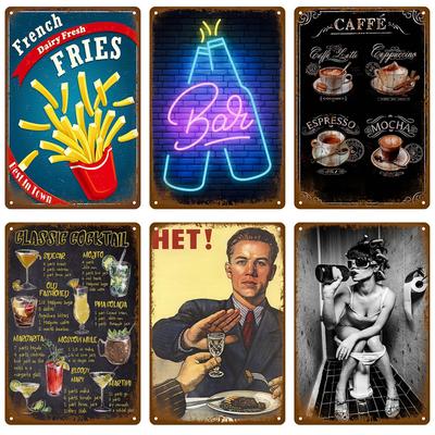 Metallschild Poster Bleche Bar Retro Wandkunst Blechschild Innen Außen Ästhetik Zimmer Vintage Heimdeko Artikel Dekoration Luxus