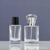 Square Transparent Glass Perfume Bottle - 25ml/50ml Spray & Water Replenishment