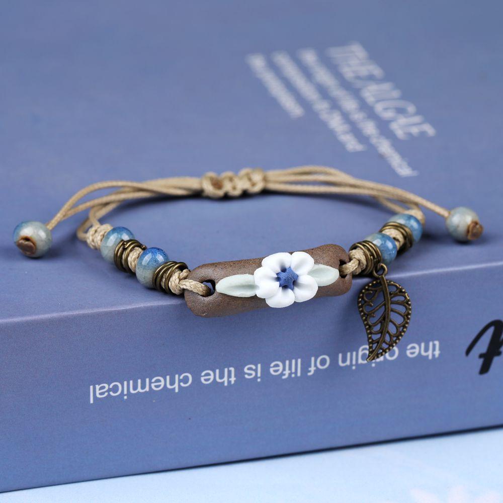 Broken Bridge Ceramic Floral Handmade Bracelet - Women's Fashion Jewelry
