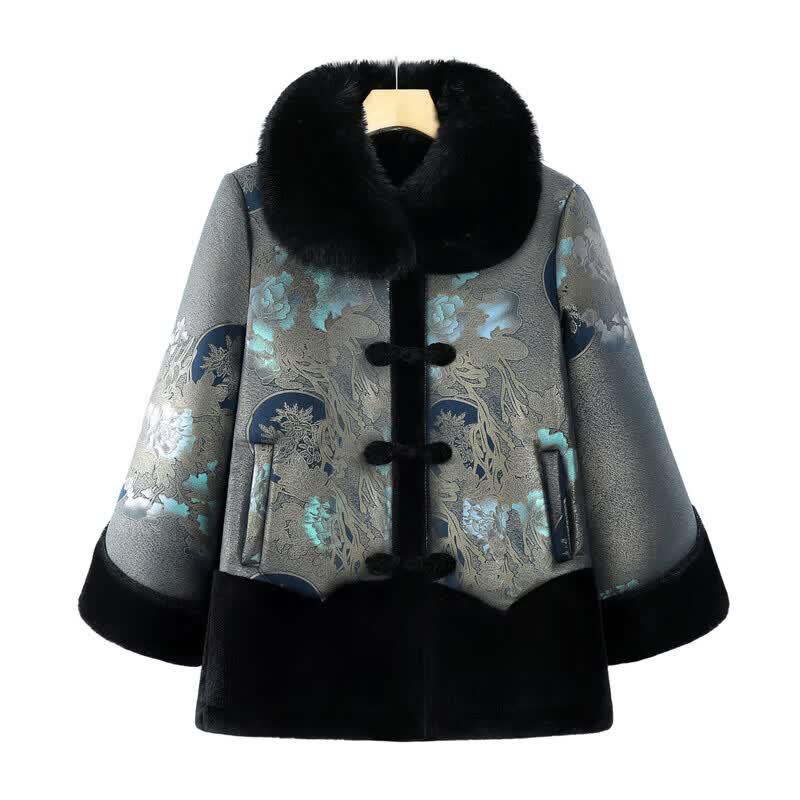 Yalu Women's Floral Fleece Lined Winter Jacket & Set