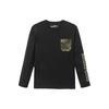 Camouflage Print Pocket Casual Breathable Long Sleeve T-Shirt Men Tops Black A4355-001