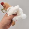 Grappige Eierleggende Kip Pluche Sleutelhanger Knijpbare Hanger Pluizige Gevulde Pop Stressverlichtend Speelgoed Auto Sleutel Tas Hangende Decoratie