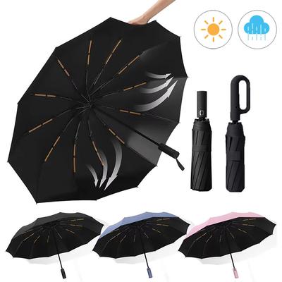 Verstärkter 10/24-Rippen-Regenschirm Business Stark Und Langlebig Windbeständiger Regenschirm Anti-UV Sonnenschutz Herren Damen Sonnenschirm