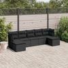 VidaXL Garden Lounge Set 7 Pcs with Cushions Black Wicker 3218025