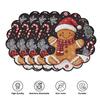 Winter Gingerbread for Pattern Round Placemats, Non-Slip Table Mats, Heat-Resistant, Dry Clean Only, Perfect for Winter Dining and Party Decor