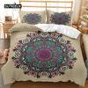 Bohemian Style Mandala Bed Cover Queen Size Size Tie Dye Spiral Bed Cover Hippie Boho Bed Ensemble Exotic Floral Premium Polyester Qulit Cover