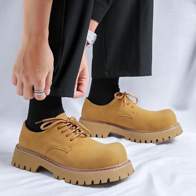 FashionBrand Black Thick Sole Formal Half Leather Derby Shoes for Men Luxury Designer Platform Casual Shoes Wedding Dress Oxfords Shoe