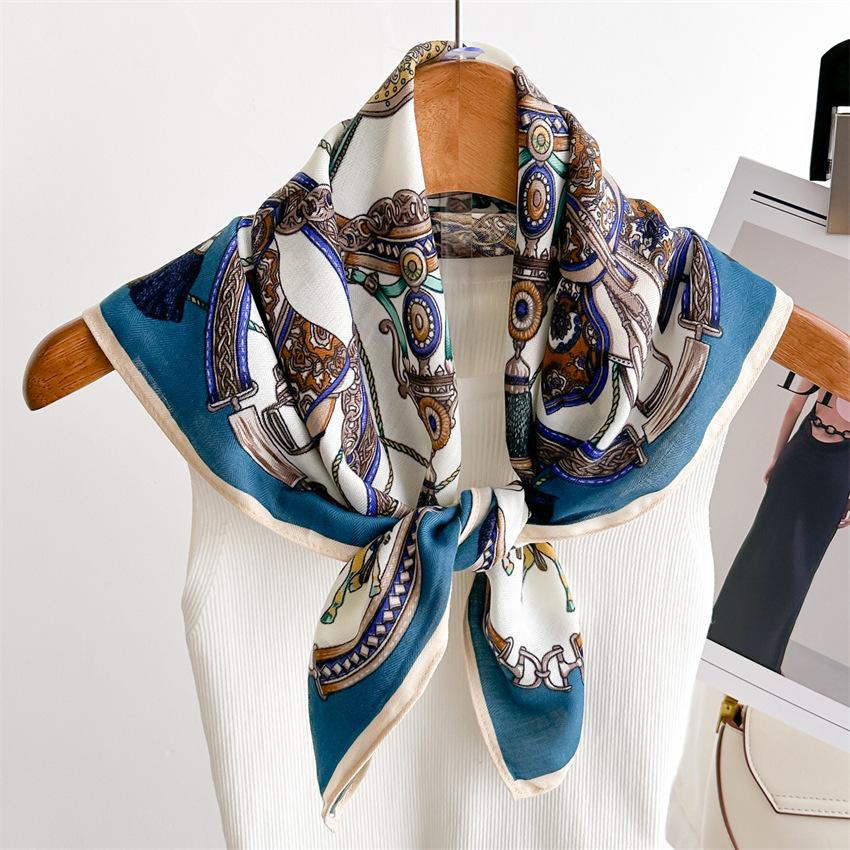 

Шелковый Шарф Люкс 65*65см Дизайнерский для Волос Головы Большой Носовой Платок Хиджаб Шаль Женский Бандана Фуляр Муфлер Повязка на Голову Шейный Платок 65X65cm