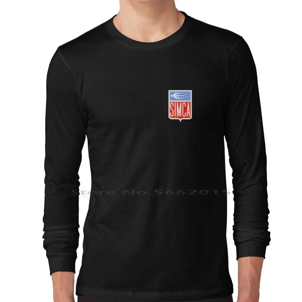 Simca-Emblem T Shirt 100% Cotton Simca Logo Emblem France Car French Classic Historic Old Europe Talbot Short Long Sleeve Tee